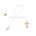 Longo Cadeia Dourada Infinito Big Cross Necklace